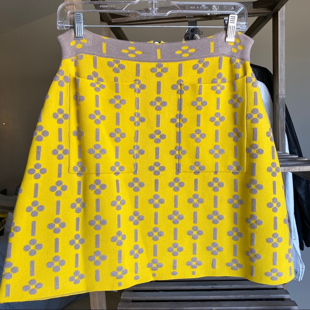 Maeve Anthro flower pattern sweater miniskirt